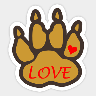 Love Paw Sticker